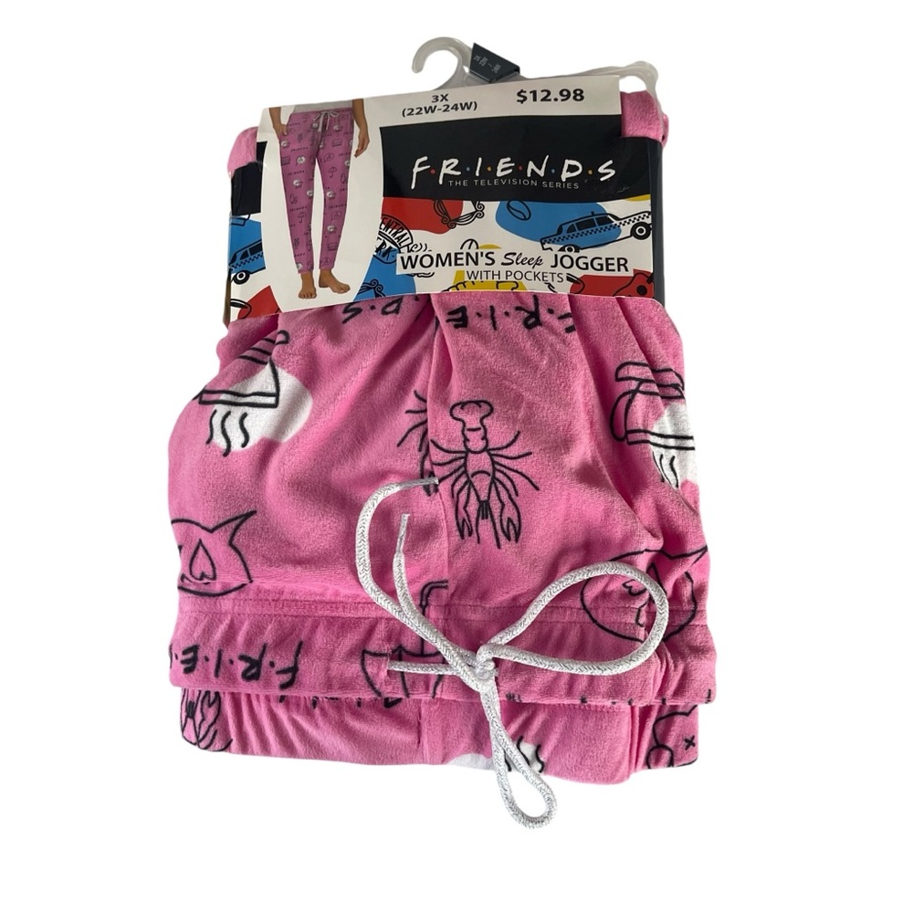 Friends micro fleece sleep joggers cozy comfort pajamas casual girls night